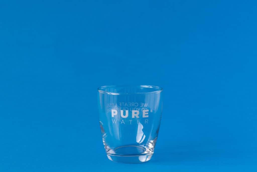 PUREfine glass. Reusable glasses for office and horeca.